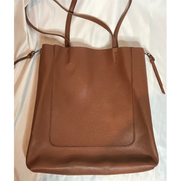 Urban Expressions Olympia Brown Vegan Leather Tote Bag - Picture 3 of 10